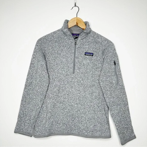 Patagonia Women's Better Sweater 1/4-Zip Fleece Pullover Light Gray Small - Picture 2 of 9